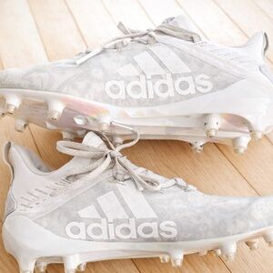 Adidas Football Cleats Men’s Size 7.5 Silver/White Paisley
